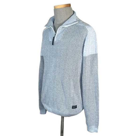 Dark Black Men’s Gray 1/4 Zip Cotton Blend Sweater Size Large EUC - Picture 12 of 12